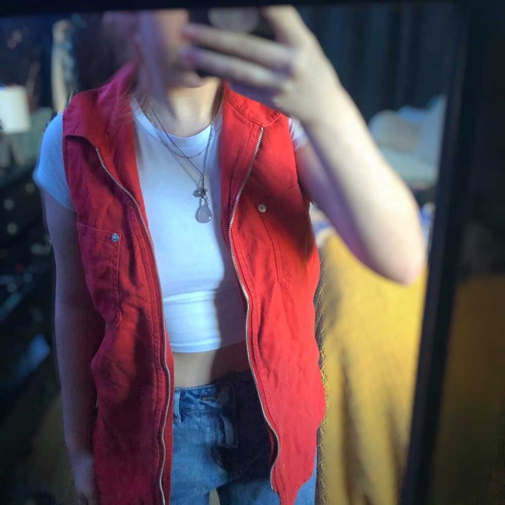 Bright orange vintage vest